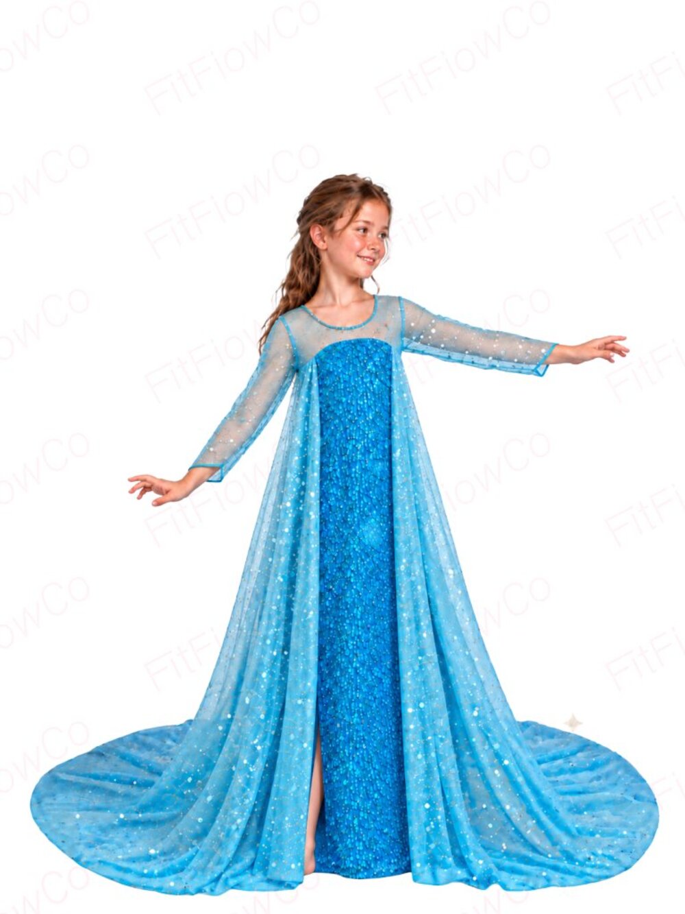 Bi Bei Beiniu Girls Ice Queen Sequin Costume Dress Size 130 7/8